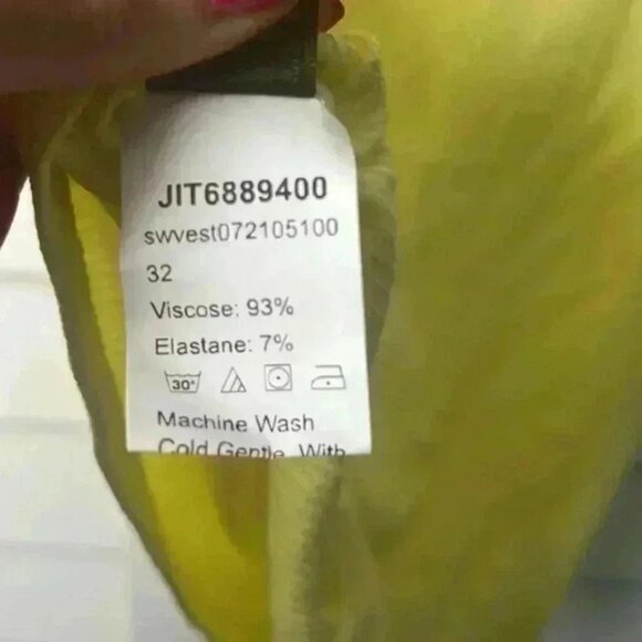 Ribbed Halter Tank Top Size Small Yellow NWT - Picture 7 of 8